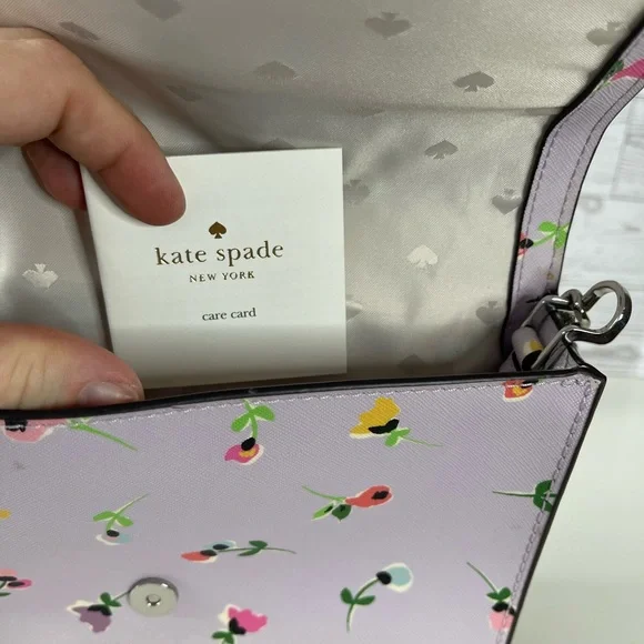 Kate Spade New York Cameron Wild Flower Ditsy Lavender Floral shoulder Bag - Picture 6 of 8